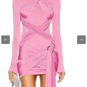 Long sleeve draped mini dress